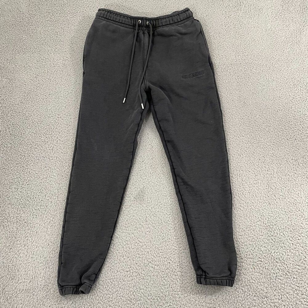 Nike Air Jordan Wordmark Fleece Joggers Men S Black Lounge Pull On Sweatpants
